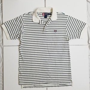 White Striped Vintage Chaps Polo by Ralph Lauren